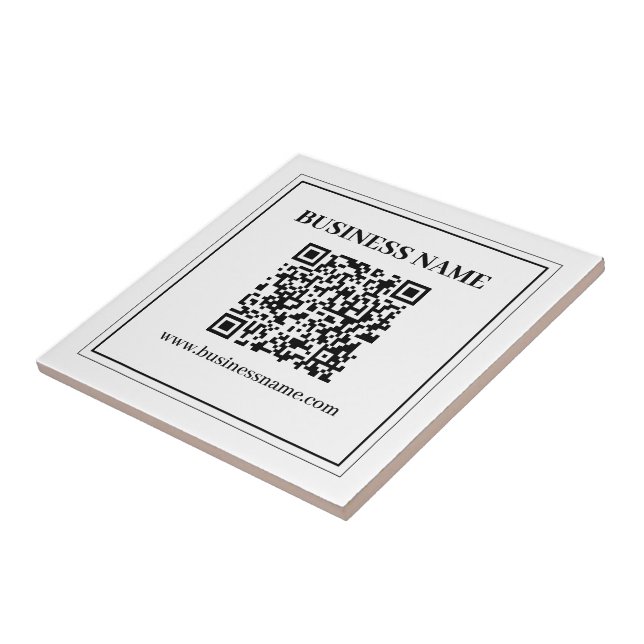 Azulejo Crea un código QR escaneable | Blanco y negro (Lado)
