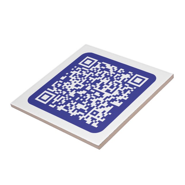 Azulejo Crea un código QR escaneable | Editable Azul Oscur (Lado)