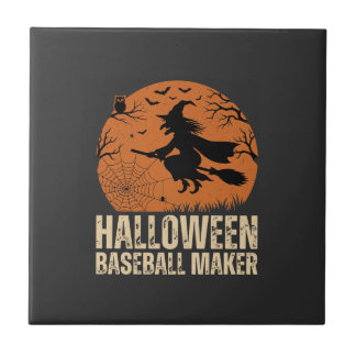 Azulejo Creador de béisbol de Halloween Gráfico de bruja v