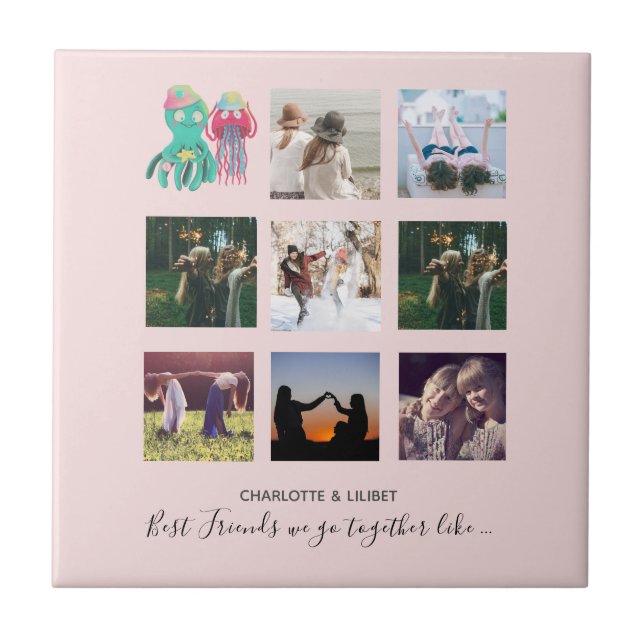 Azulejo Crear propios regalos de Collage de fotos BFF - Oc (Frente)