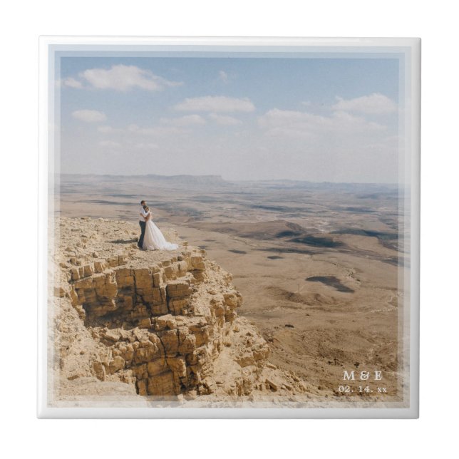 Azulejo Crear su propia foto de Boda memorable Personaliza (Frente)