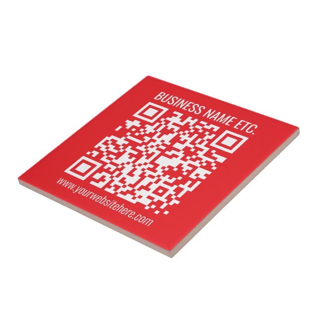 Azulejo Crear su propio código QR instantáneamente | Rojo  (Lado)