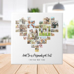 Azulejo Crear su propio Collage de fotos con forma de cora<br><div class="desc">Crea tu propio mosaico decorativo de foto collage en forma de corazón con tus fotos favoritas en una cuadrícula de fotos con forma de corazón de amor. Añade tu texto personalizado en tipografía minimalista moderna.</div>