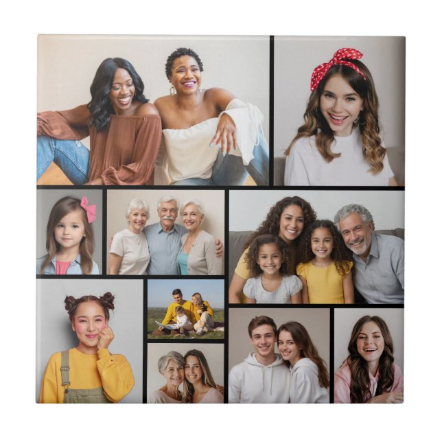 Azulejo Crear su propio Collage de fotos de 10 (Frente)