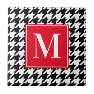 Azulejo Crear su propio patrón Houndstoth Monogramado