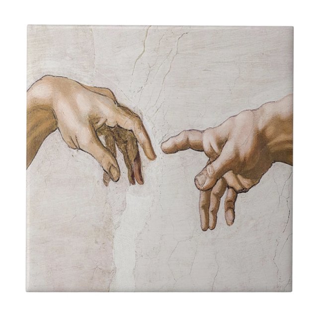 Azulejo Creation Of Adam Sistine Chapel - Michelangelo (Frente)