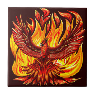 Azulejo Creatura mitológica inmortal de Phoenix