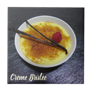 Azulejo Crema morena en pizarra con frambuesa y vainilla