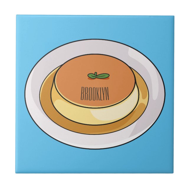 Azulejo Creme caramel personalizado ilustracion (Frente)