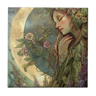 Azulejo Crescent Moon Ostara Cerámica Tile