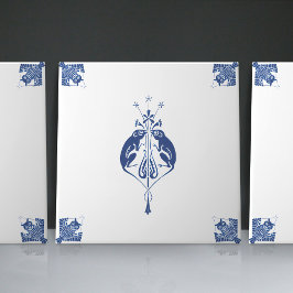 Azulejo Criaturas azules de lujo holandesas de primer nive