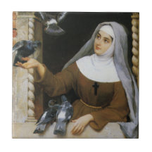 Criaturas de Dios (Nun cristiana alimentando aves)