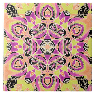 Azulejo Crimson , mandala multicolor , mandala , lima ,