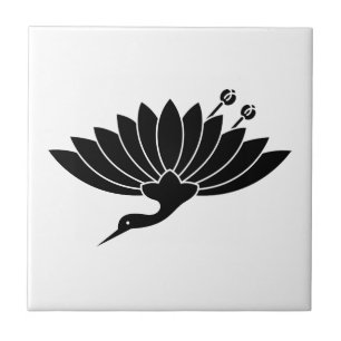 Azulejo crisantemo en forma de grulla