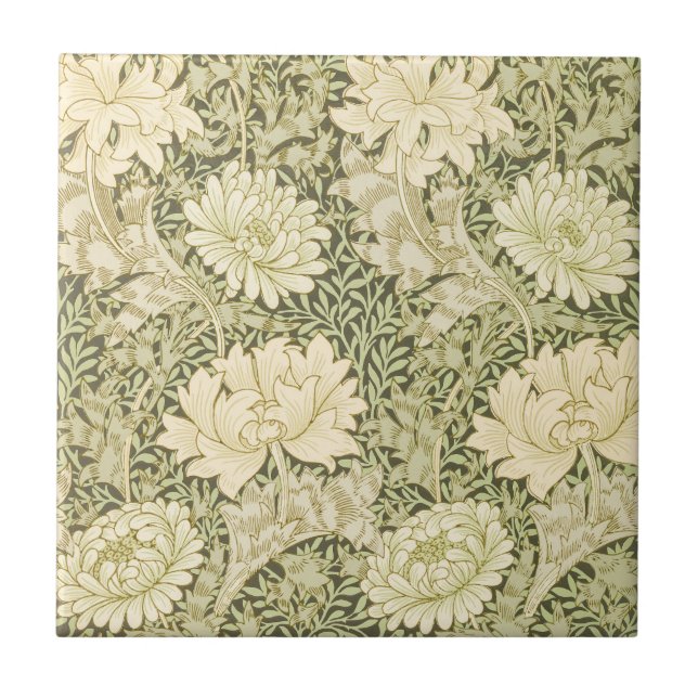 Azulejo Crisantemo por William Morris, Arte de época (Frente)