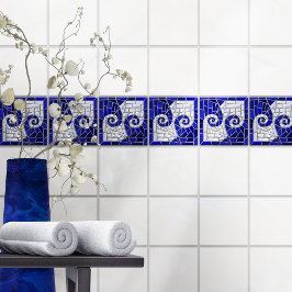 Azulejo Cristal azul y perla de arte mosaico en mosaico ro