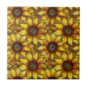 Azulejo Cristal con manchas de girasol radiante