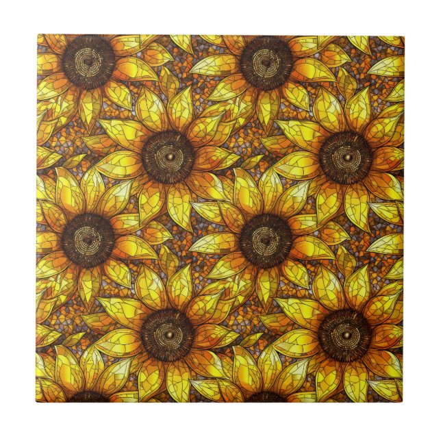 Azulejo Cristal con manchas de girasol radiante (Frente)
