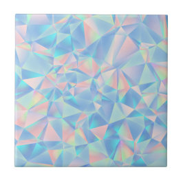 Azulejo Cristal Geométrico Holográfico Pastel de Baja Poli