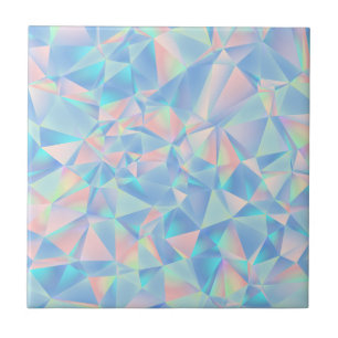 Azulejo Cristal Geométrico Holográfico Pastel de Baja Poli