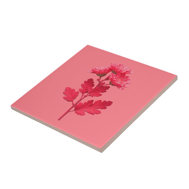 Azulejo Cristantemo Rosa  (Lado)