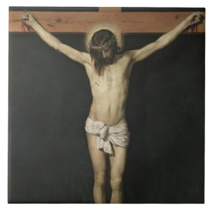 Azulejo Cristo crucificado en la cruz (fe) (Velázquez)