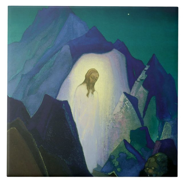 Azulejo “Cristo en el desierto” de Nicholas Roerich (Frente)
