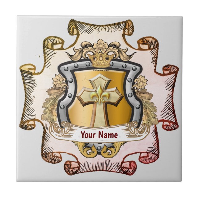 Azulejo Cristos Cross Shield Apname (Frente)