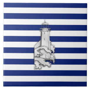Azulejo Cromado como faro en franjas náuticas