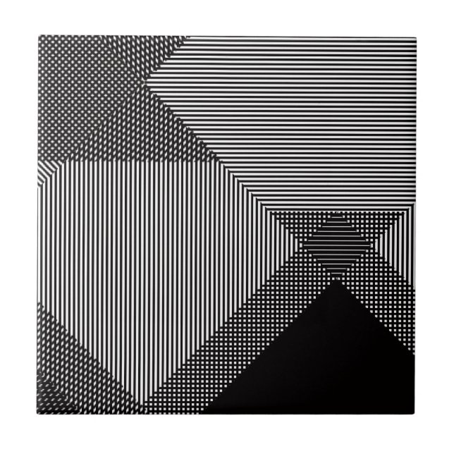 Azulejo Crosshatch Op Art (Frente)