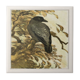 Azulejo Crow encapuchado sobre arte victoriano