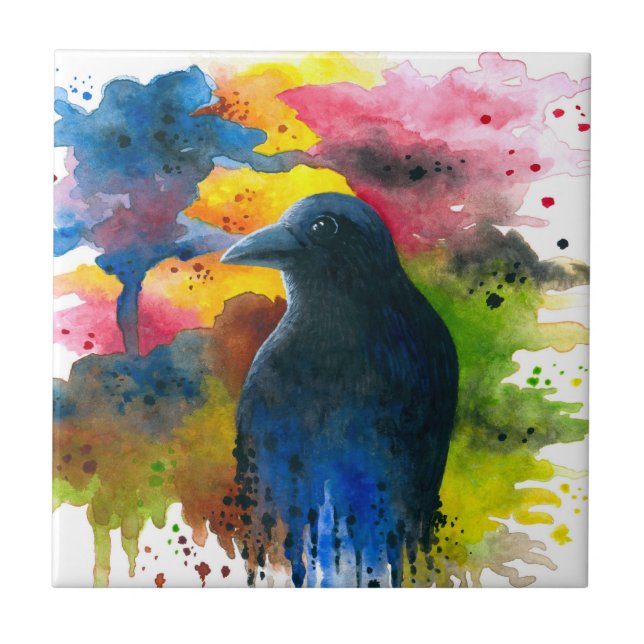 Azulejo Crow Raven Bird 71 (Frente)
