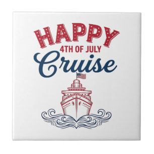 Azulejo Crucero Feliz 4 de Julio Diseño Patriótico de Barc