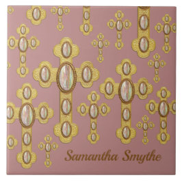 Azulejo Cruces buceados con 6 ópalos falsos -