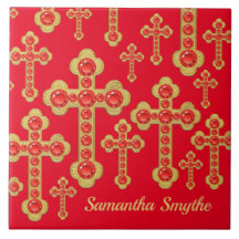 Cruces con 12 Rubies Faux -