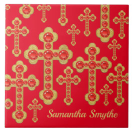 Azulejo Cruces con 12 Rubies Faux -