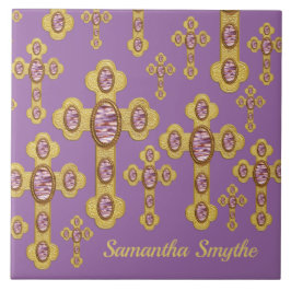 Azulejo Cruces con 6 falsos ácidos púrpura -