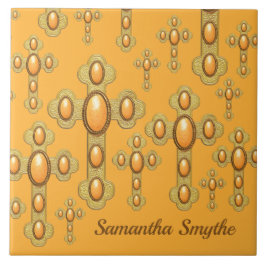 Azulejo Cruces con 6 Faux Sardonyx -