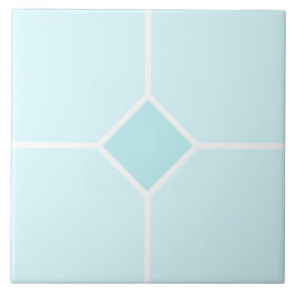 Azulejo Cruz cuadrada azul pálido y blanco