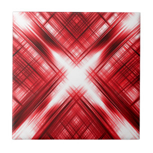 Azulejo Cruz de líneas rojas