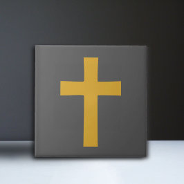 Azulejo Cruz de oro en negro