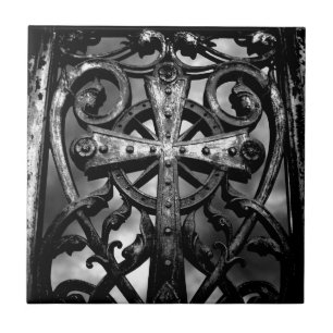 Azulejo Cruz gótica victoriana de hierro forjado