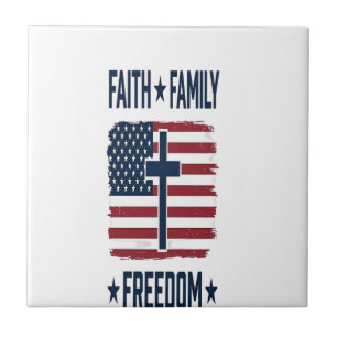 Azulejo Cruz Patriótica Libertad Familia Fe Vect Bandera d