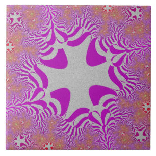 Azulejo Cruz rosa y plateada