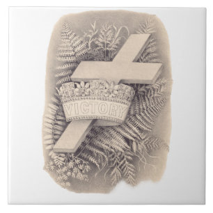 Azulejo Cruzar con una corona y victoria