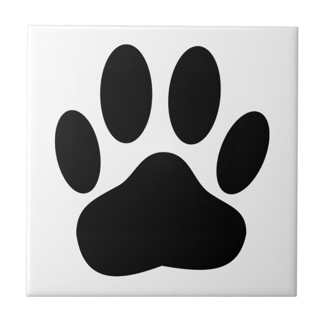 Azulejo Cuadrado de Huella de Perro Canino (Frente)