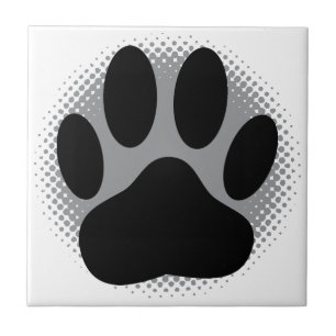 Azulejo Cuadrado de Huella de Perro Personalizado