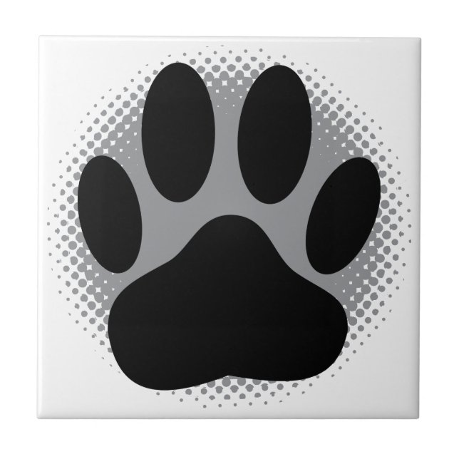 Azulejo Cuadrado de Huella de Perro Personalizado (Frente)