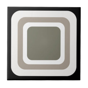 Azulejo Cuadrado Retro Negro Gris Blanco