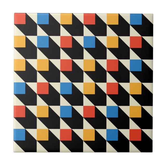 Azulejo Cuadrados Coloridos Tile Decorativo (Frente)